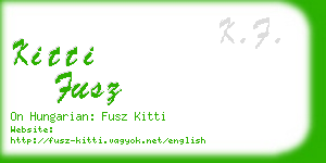 kitti fusz business card